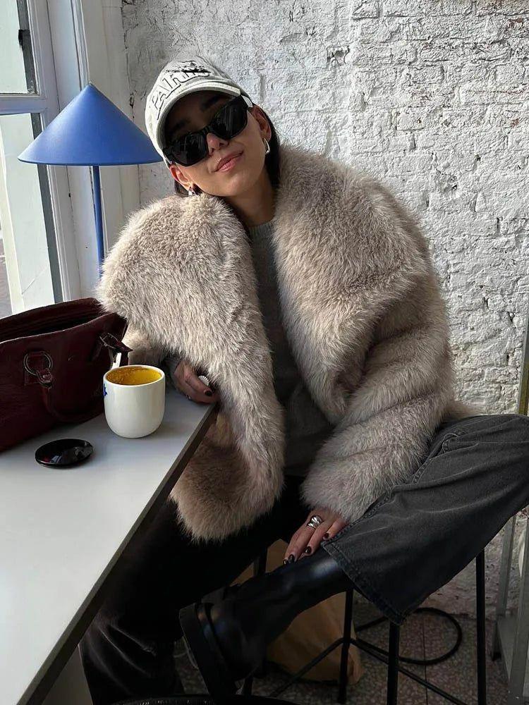 Elegance Faux Fur Coat