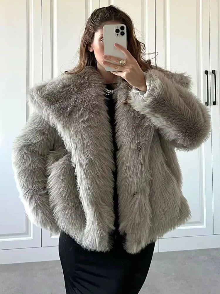 Elegance Faux Fur Coat