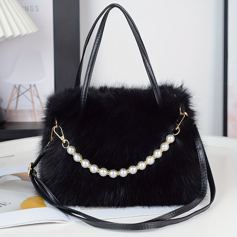 Chic Faux Fur Crossbody Bag – Soft Plush Shoulder Purse