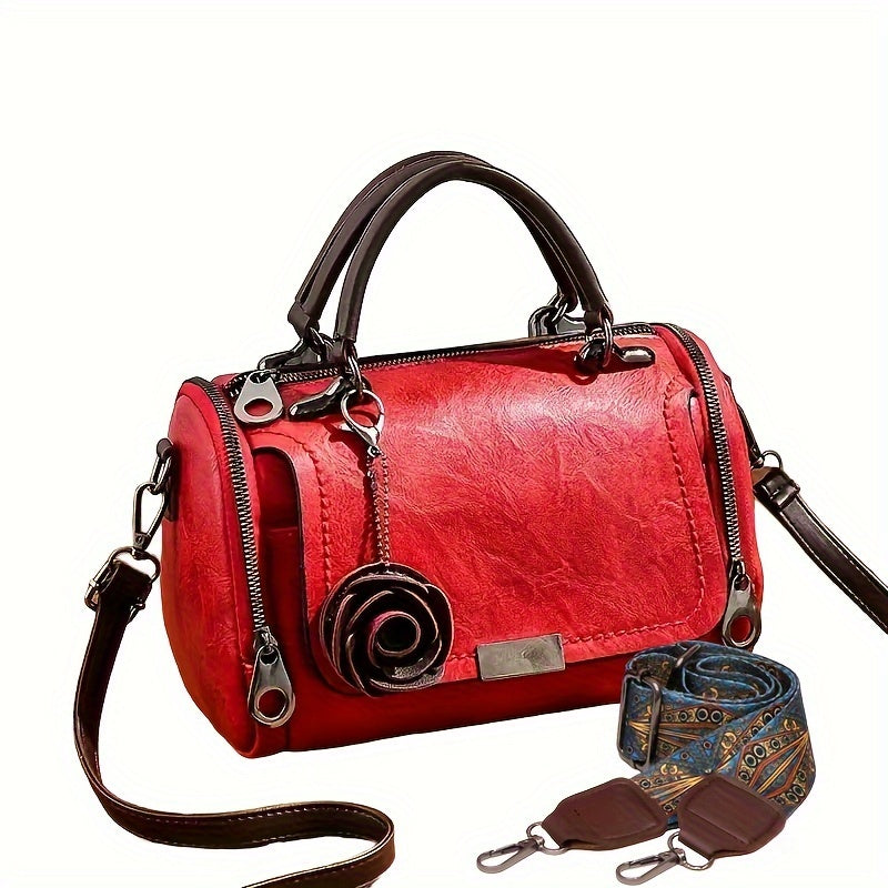 Aurora PU Leather Handbag with Pendant