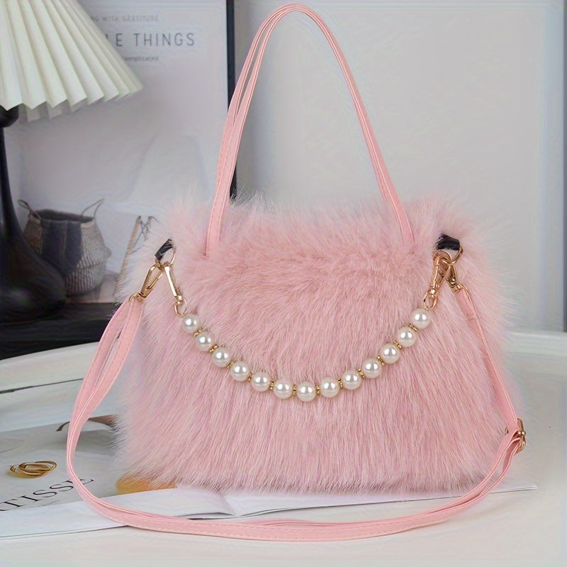 Chic Faux Fur Crossbody Bag – Soft Plush Shoulder Purse