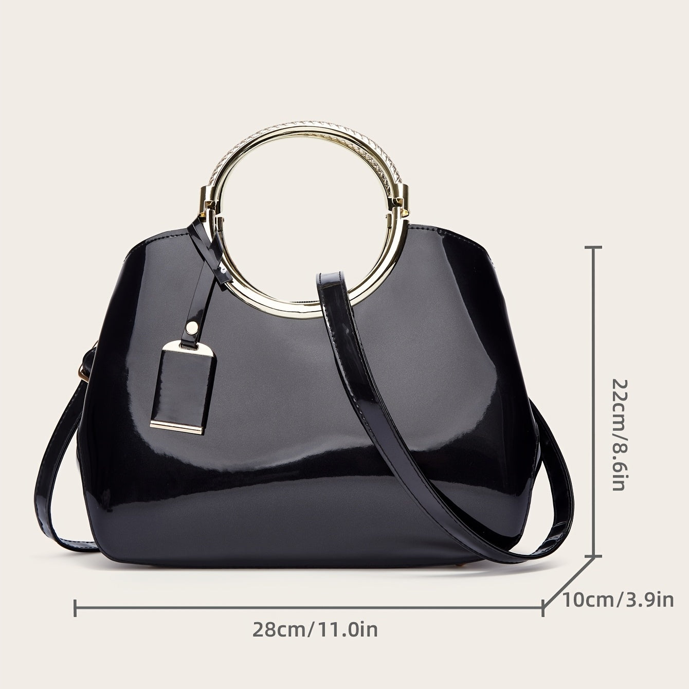 Elegant Zipper Tote Bag, Women's Trendy Large Handbag Casual Shoulder Bag For Work