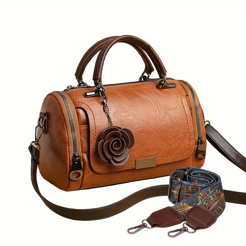 Aurora PU Leather Handbag with Pendant