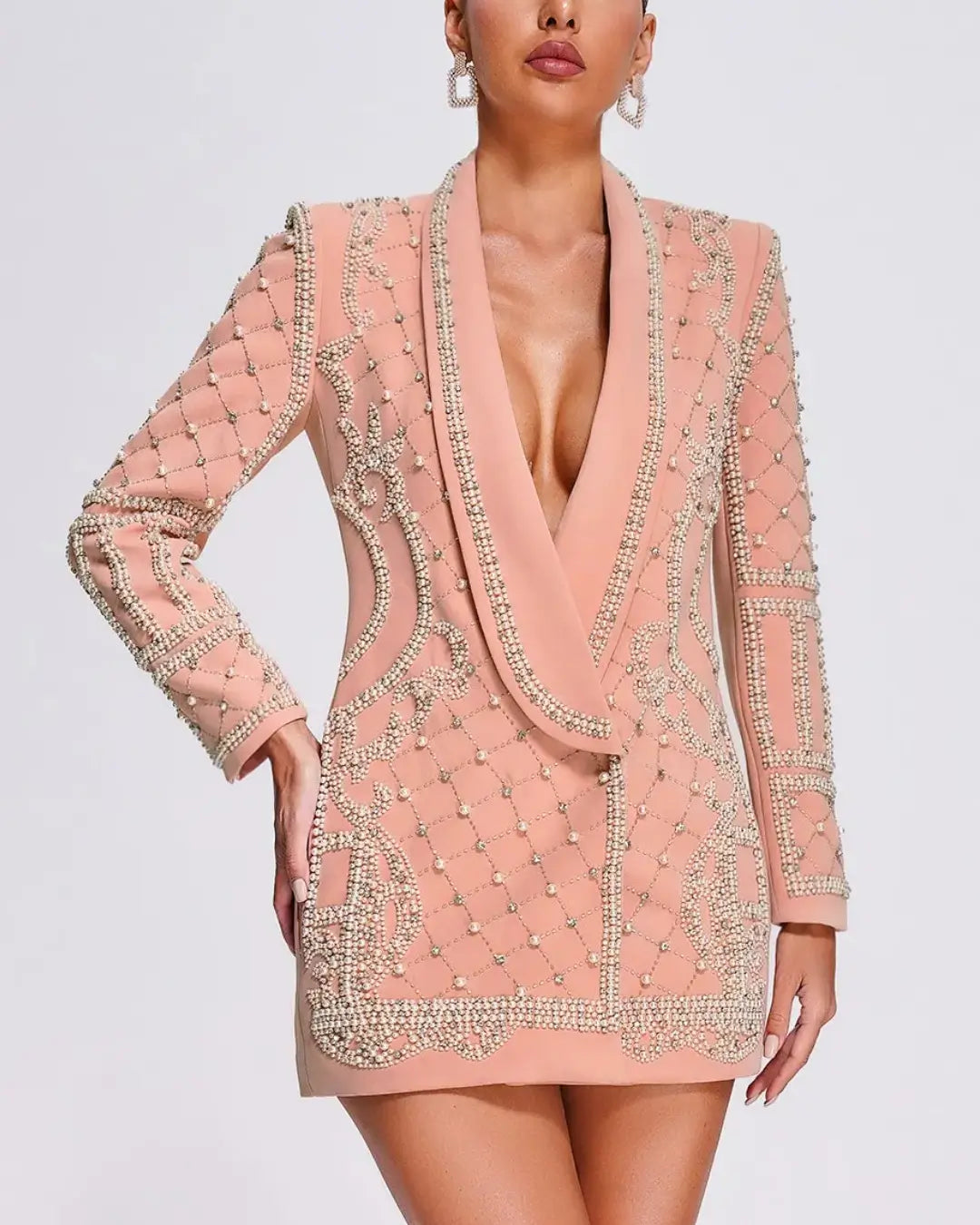 Blazer Élégance – Handmade Pearl Beaded