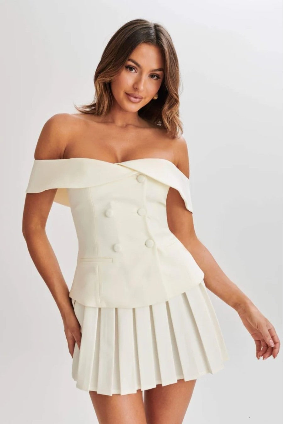 Blanc top skirt set