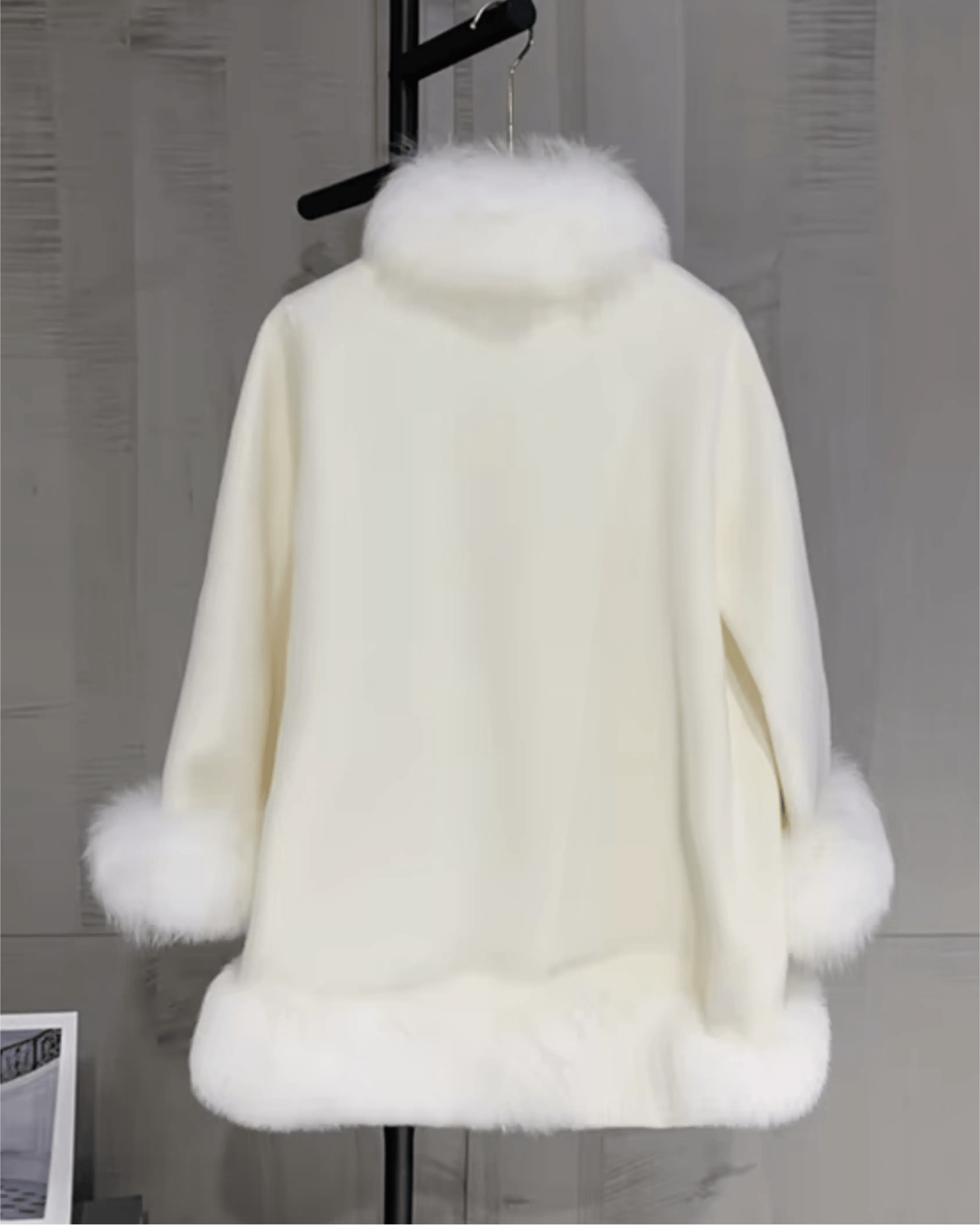 Aurora Fox Wool Coat with Fox Fur Collar