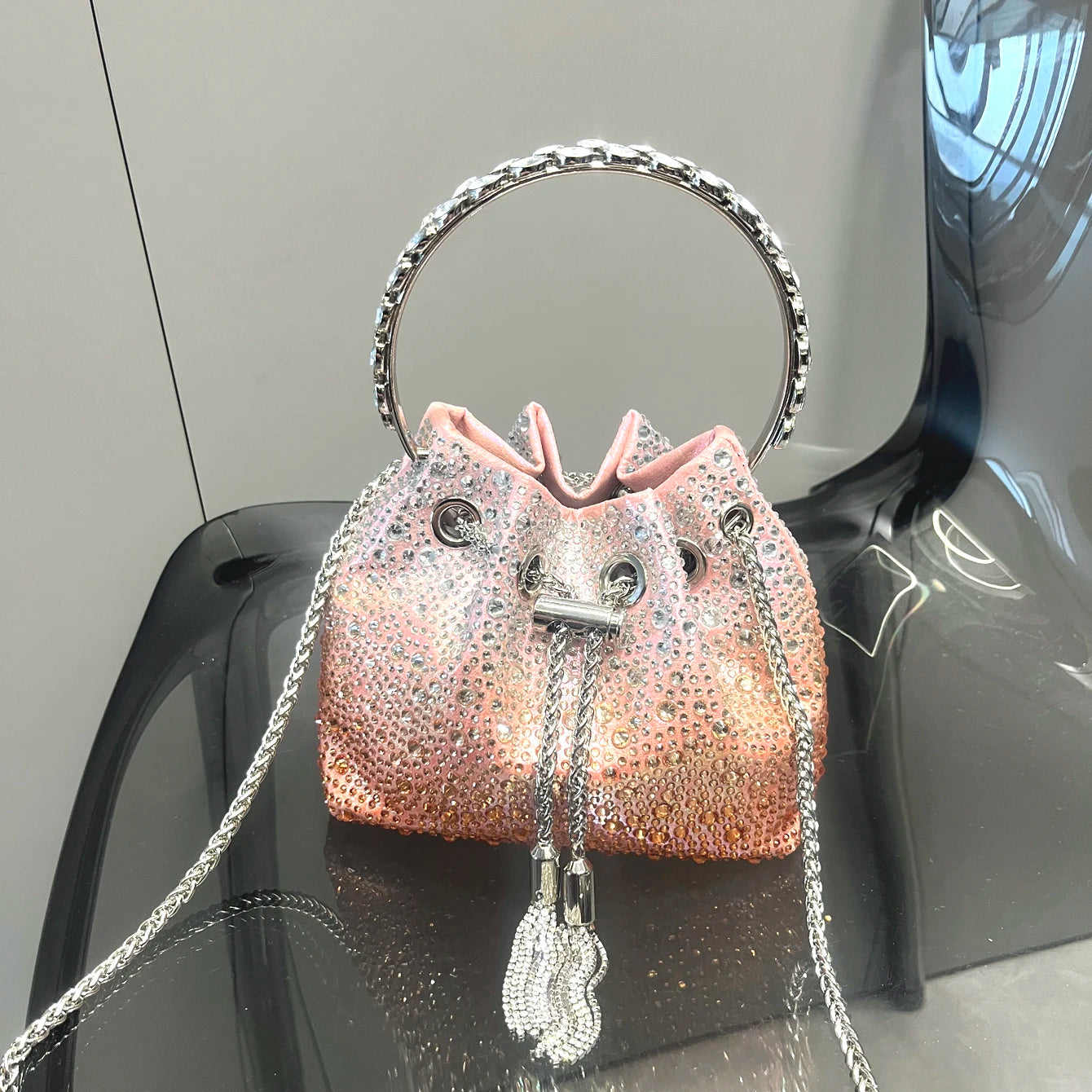 Crystal Bucket Bag – Luxury Rhinestone Evening Clutch