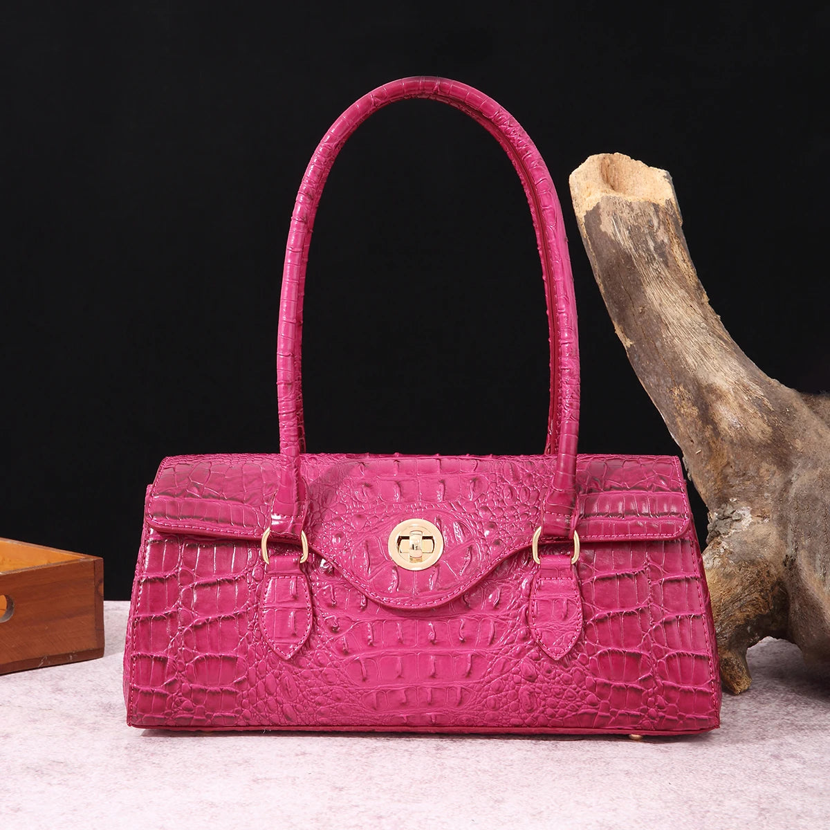 Multicolor Crocodile Pattern Handbag