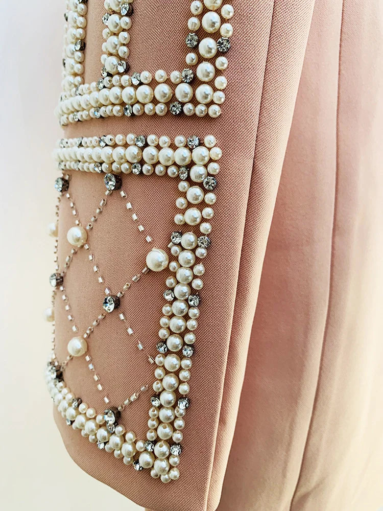 Blazer Élégance – Handmade Pearl Beaded