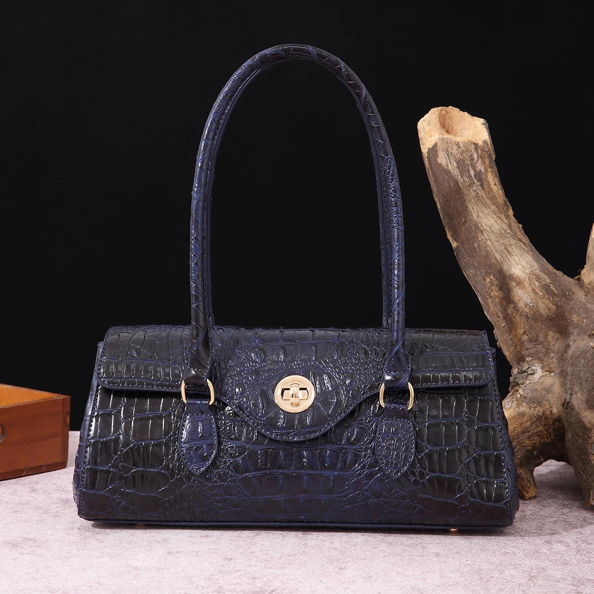 Multicolor Crocodile Pattern Handbag