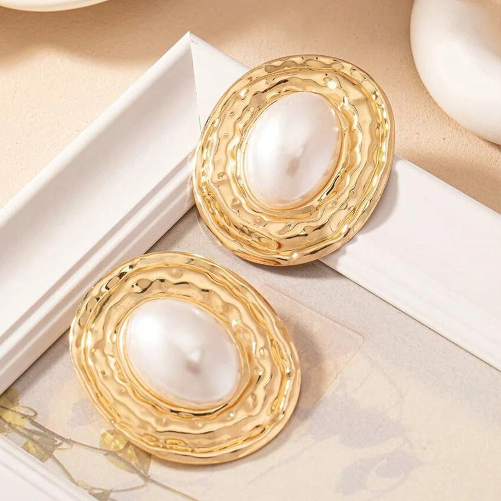 Elegant White Rose Pearl Earrings for Women