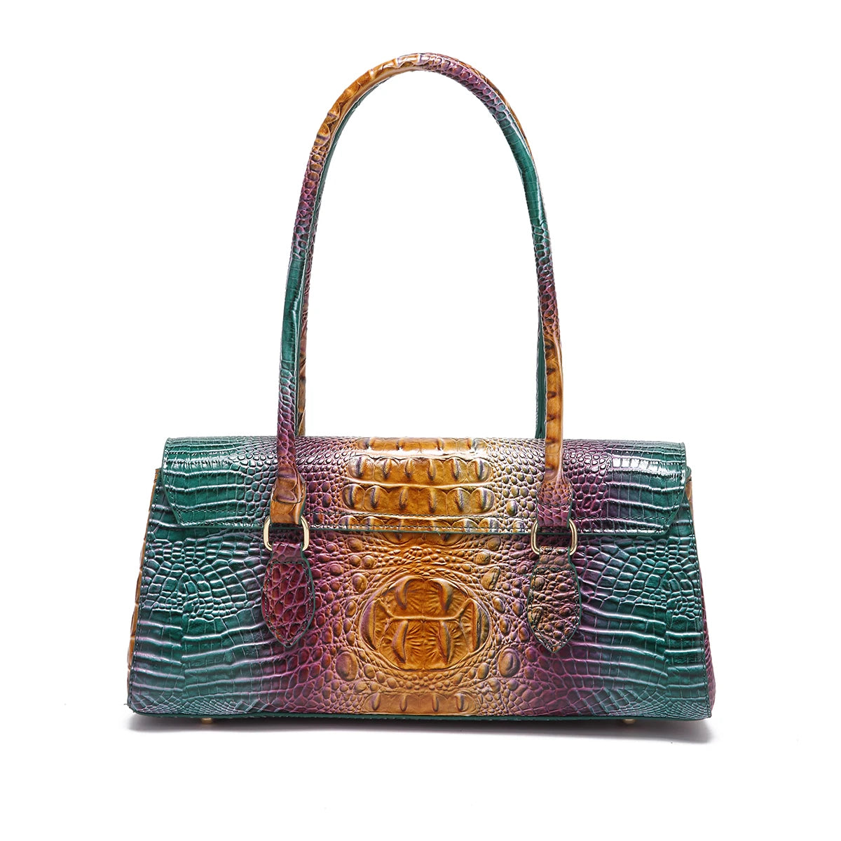 Multicolor Crocodile Pattern Handbag