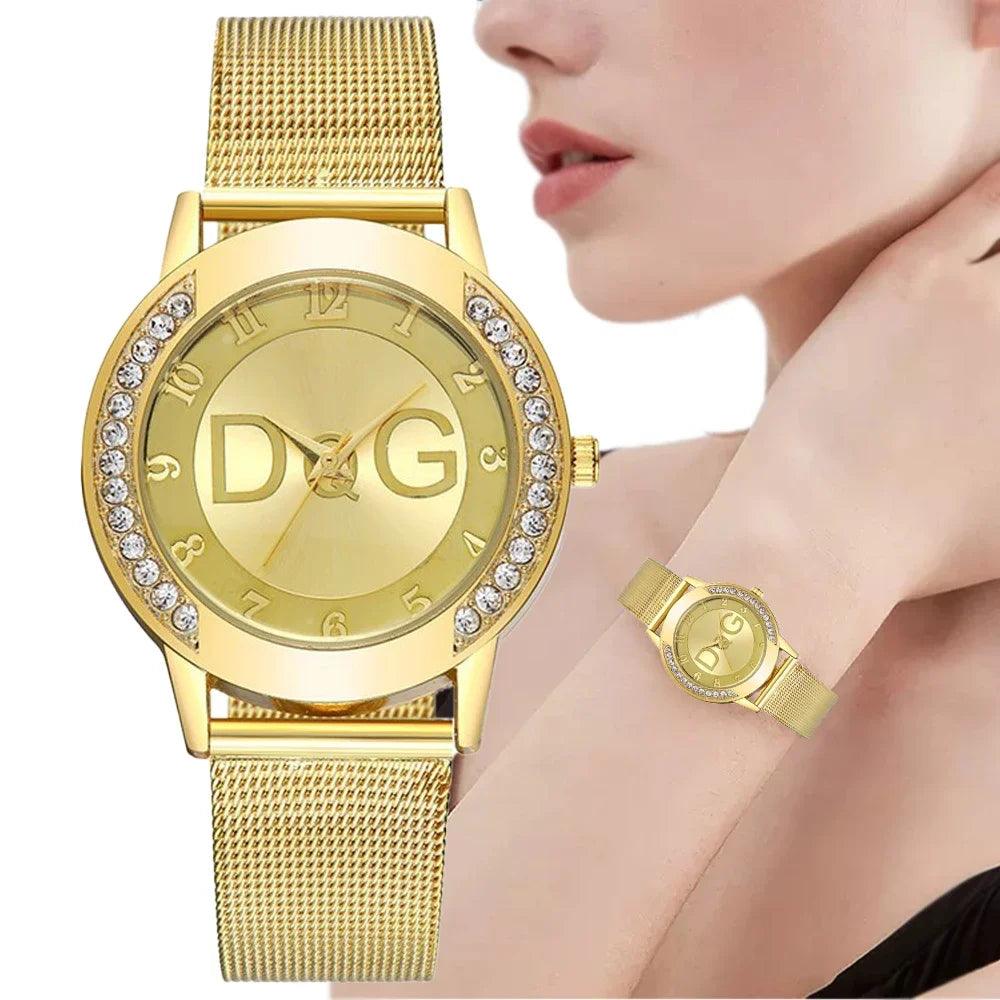 Elegant Mesh & Diamond Watch – Minimalist Luxury