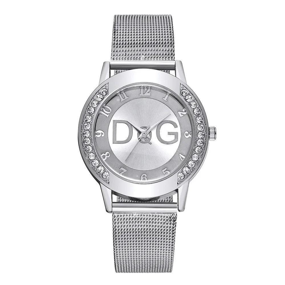 Elegant Mesh & Diamond Watch – Minimalist Luxury