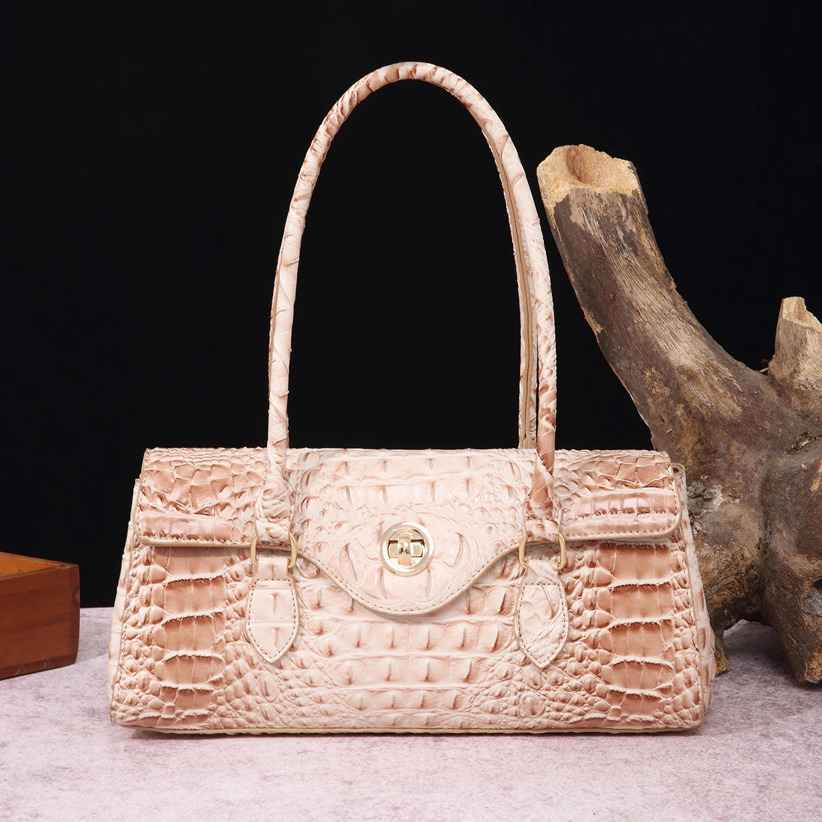 Multicolor Crocodile Pattern Handbag