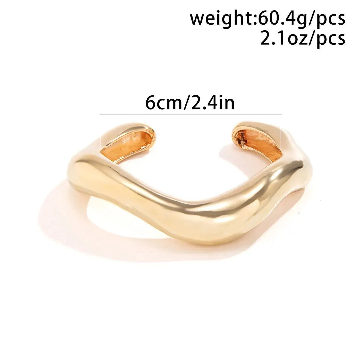 Creative Fashion Irregular Wave Open Bangles for Women Minimalist Gothic Gold Color Heavy Metal Cuff Bracelet Jewelry Gifts New