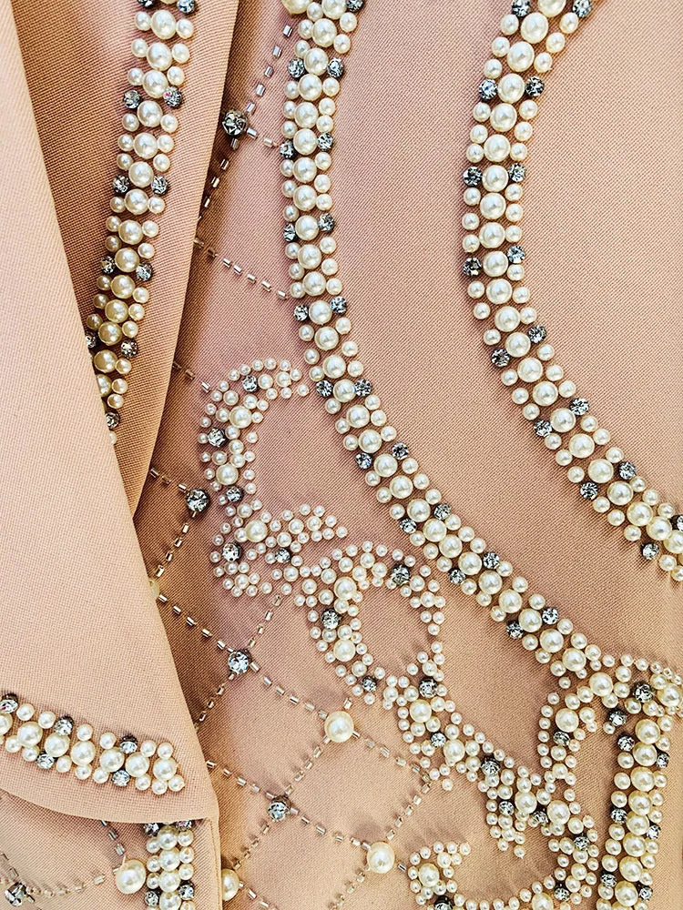 Blazer Élégance – Handmade Pearl Beaded