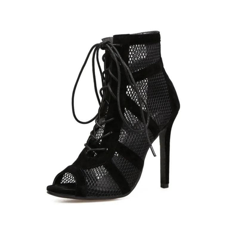 Black Sexy Lace-Up Heel