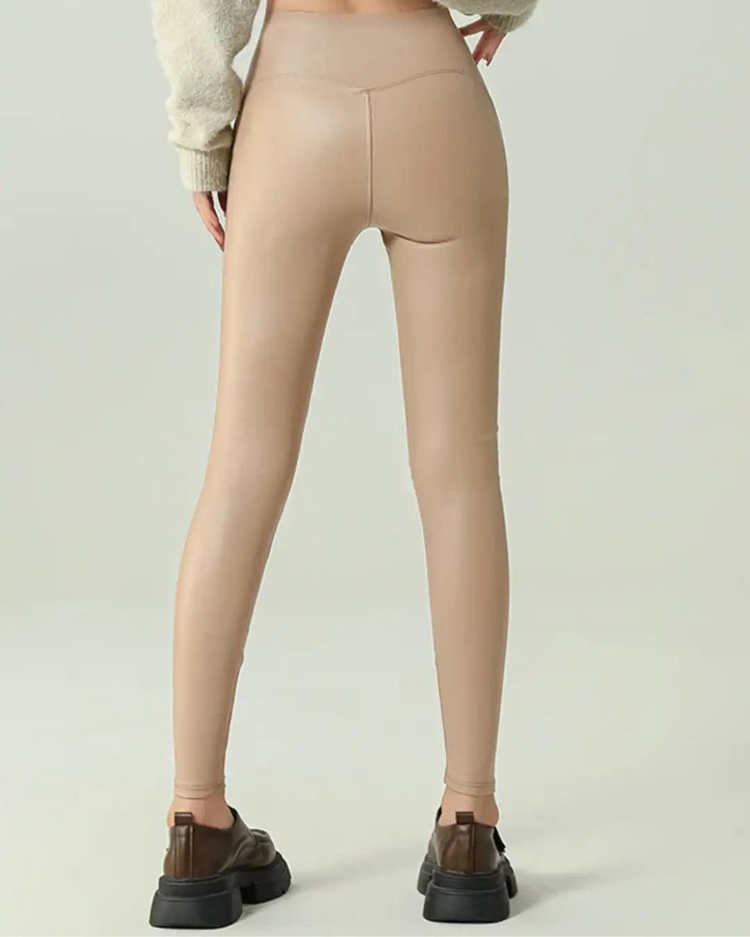 Thermora – Faux Leather Leggings with Fleece Lining