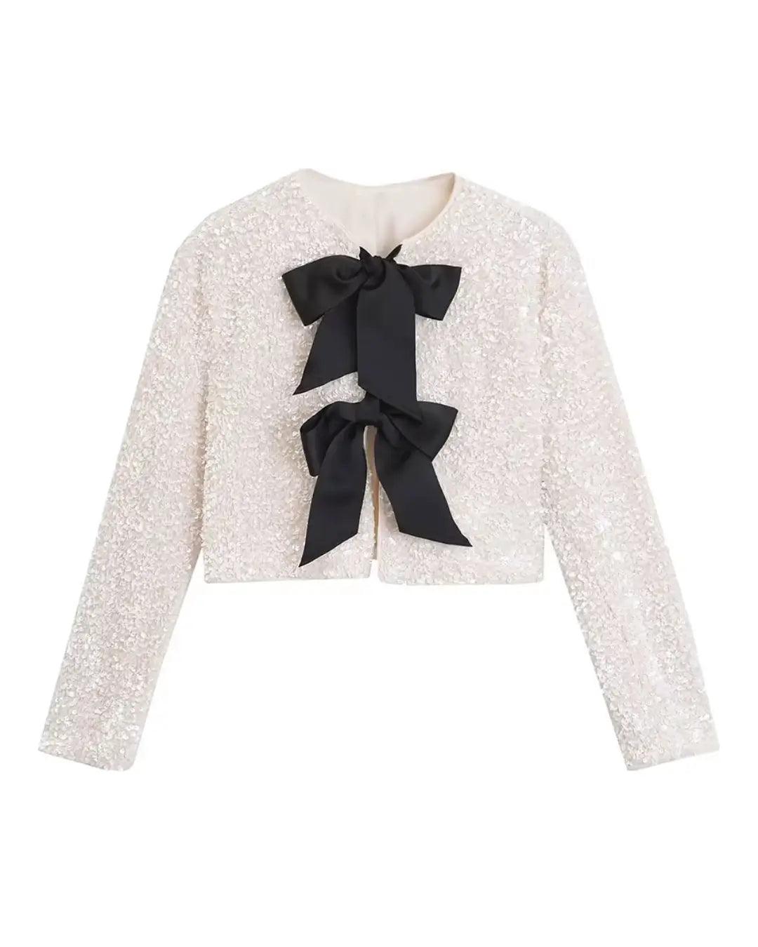 Blazer Luminé – Bow-Tied Sequin