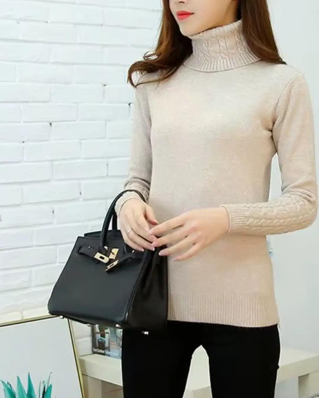 Slim-Fit High Neck Winter Pullover