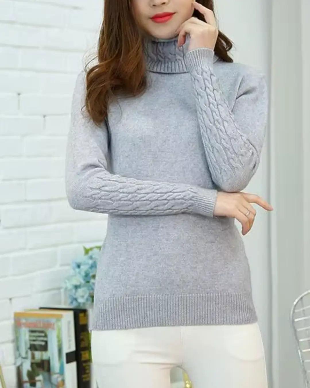 Slim-Fit High Neck Winter Pullover