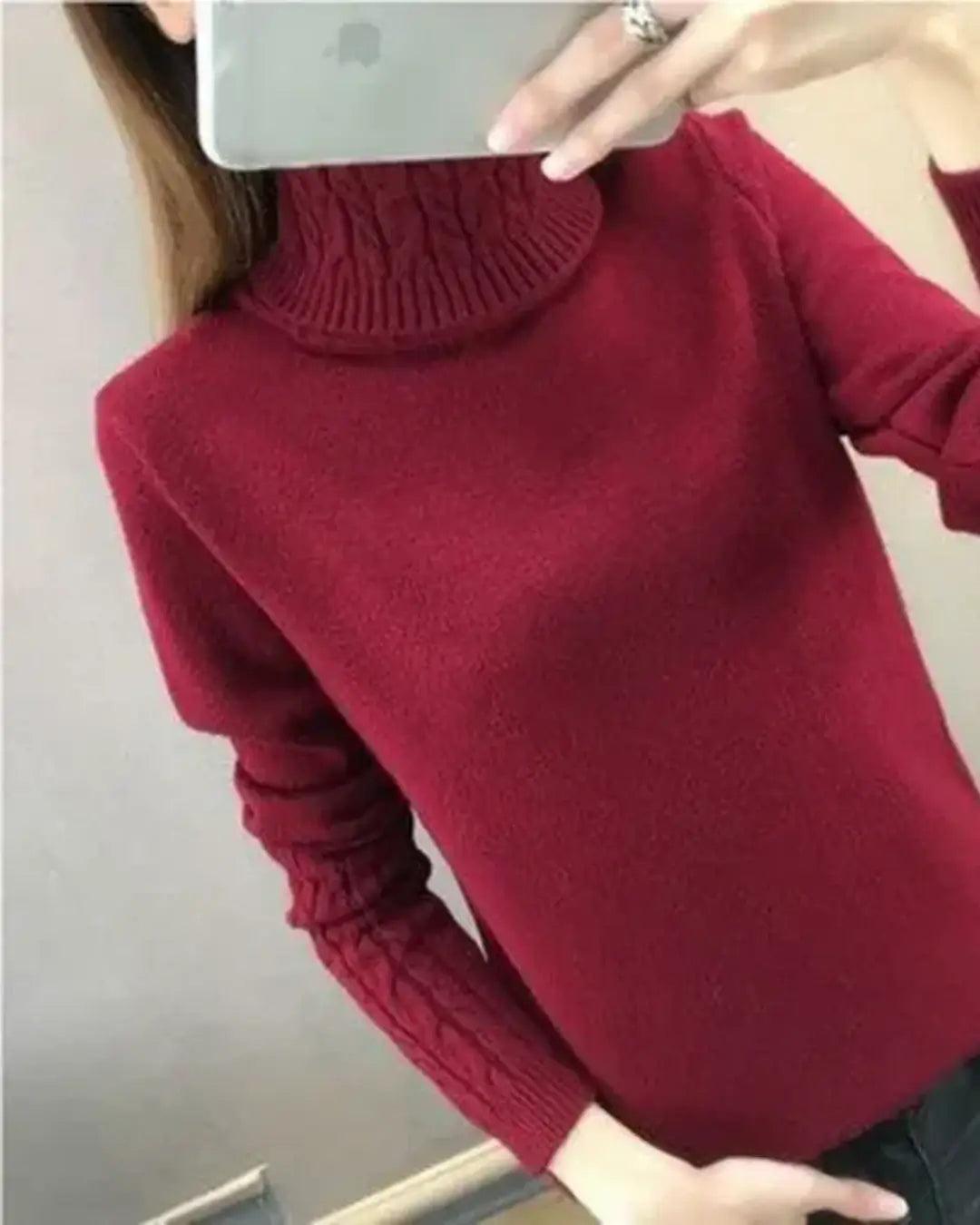 Slim-Fit High Neck Winter Pullover