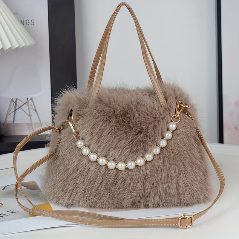 Chic Faux Fur Crossbody Bag – Soft Plush Shoulder Purse