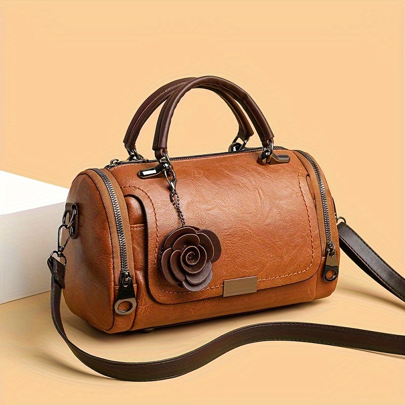 Aurora PU Leather Handbag with Pendant