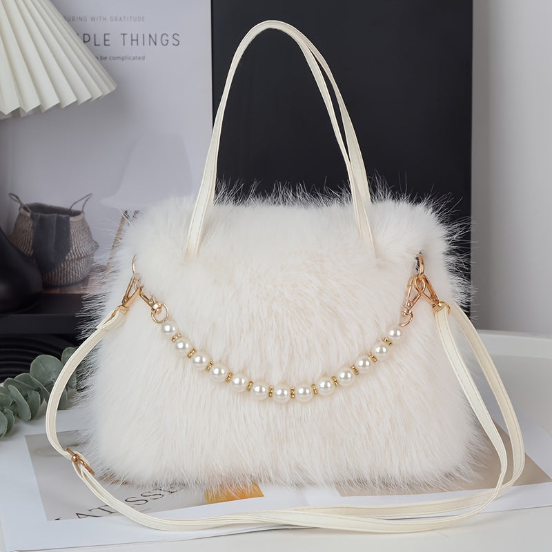 Chic Faux Fur Crossbody Bag – Soft Plush Shoulder Purse