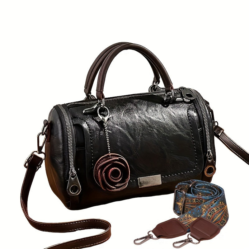 Aurora PU Leather Handbag with Pendant