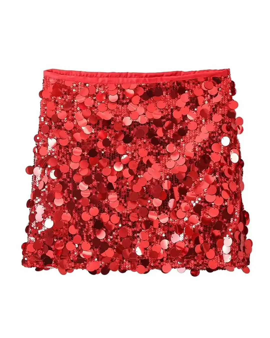 Norvellie High-Waisted Sequin Mini Skirt